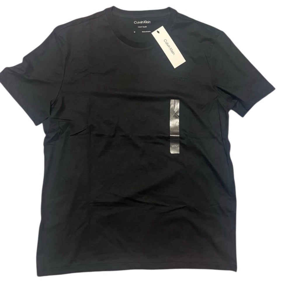 Calvin Klein Men's Black front logo T-Shirt