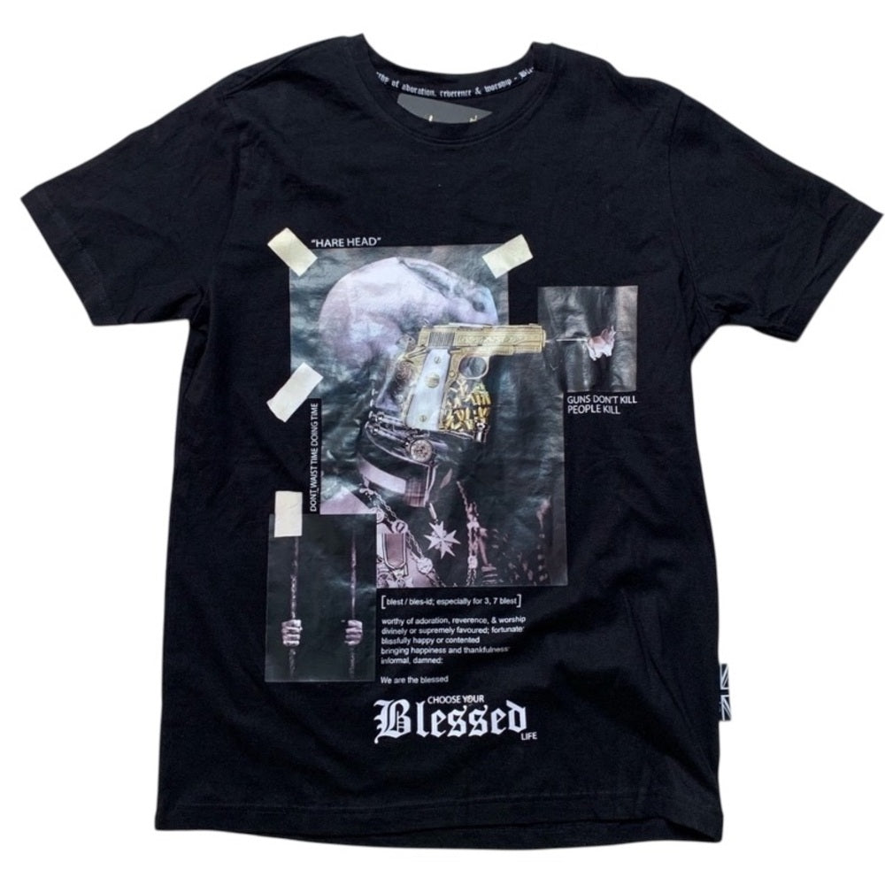 Blessed graphic tee Sz medium black