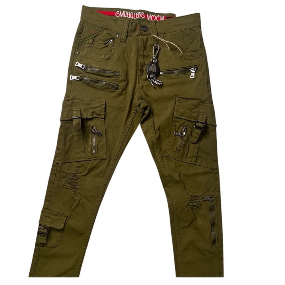 Olive smugglers moon pocket zip jeans sz various
