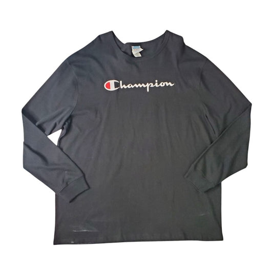Sz 3xl black champion longsleeve stitch tee