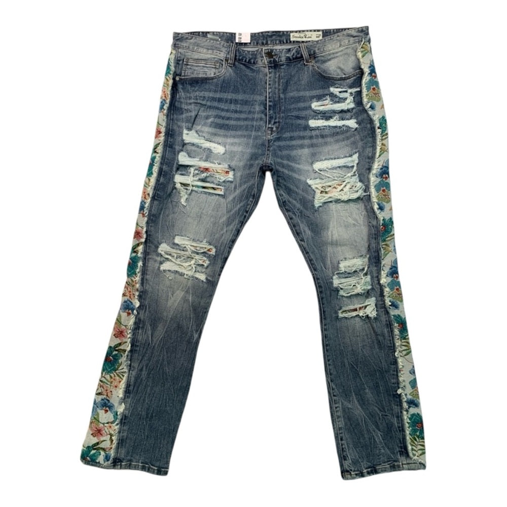 SMOKE RISE TAPESTRY INSERT STACKED JEANS - HILLSIDE BLUE
