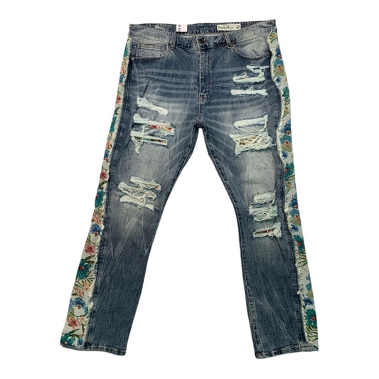 SMOKE RISE TAPESTRY INSERT STACKED JEANS - HILLSIDE BLUE