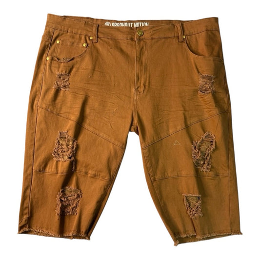 Sz 42 rust brown denim jean shorts
