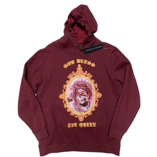 Maroon Graphic Hoodie god bless sz xl
