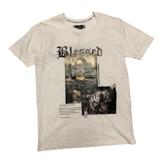 Sz medium blessed graphic tee white