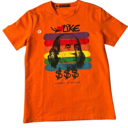 Sz Large like Mike graphic tee orange