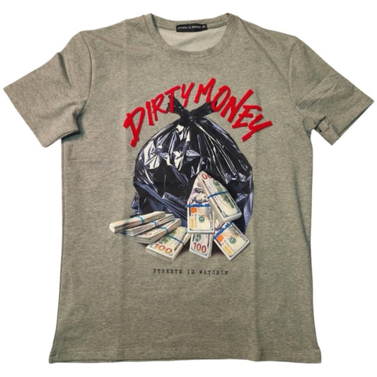 Dirty MOney graphic tee Sz various gray