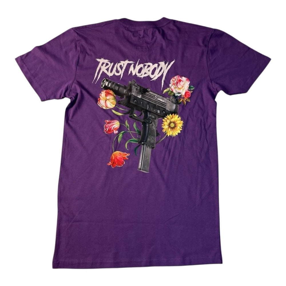 Trust nobody graphic tee purple Sz Various
