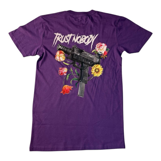 Trust nobody graphic tee purple Sz Various