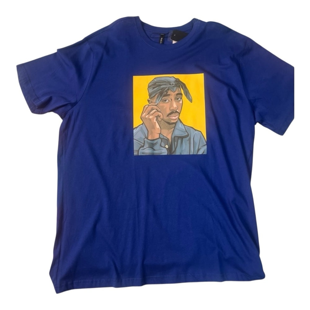 Sz various 2pac graphic tee blue