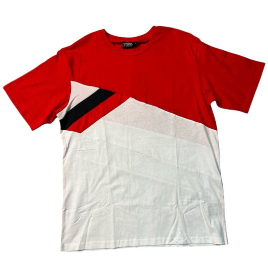 Red white design tee Sz Various