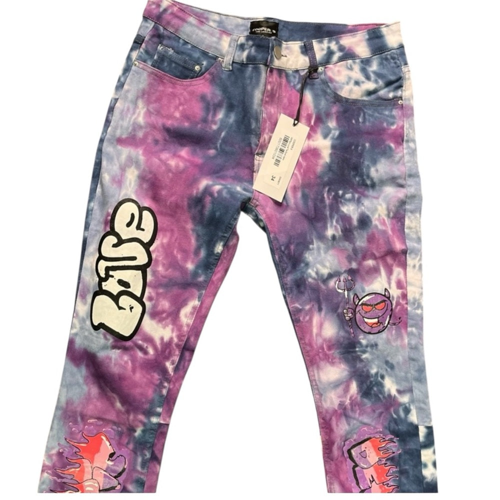 Sz various tye dye copper 9 jeans purple