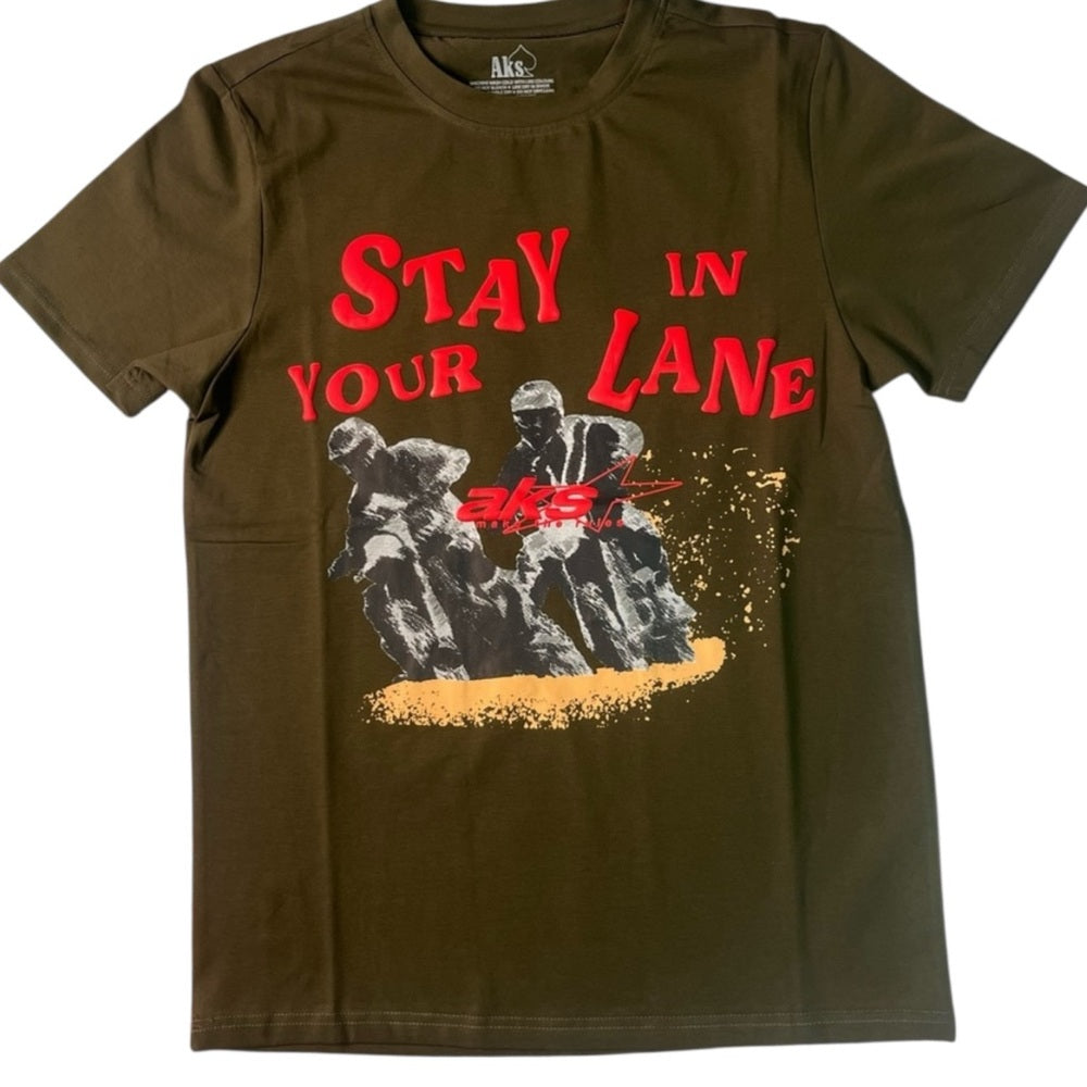Stay in your lane graphic tee sz various