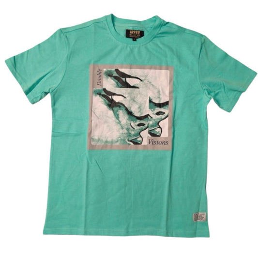 Teal graphic tee sz Various