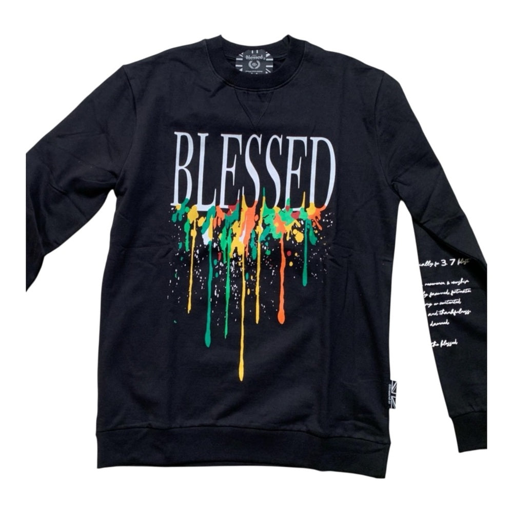 Blessed long sleeve graphic paint tee