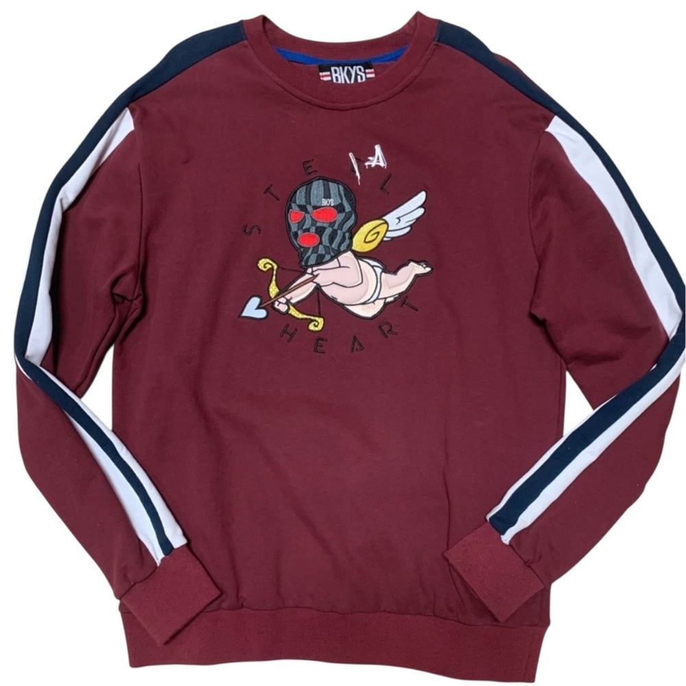 Men's Maroon bkys graphic Sweater Sz various