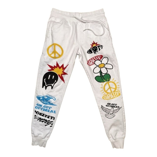 Sz xl graffiti sweatpants white