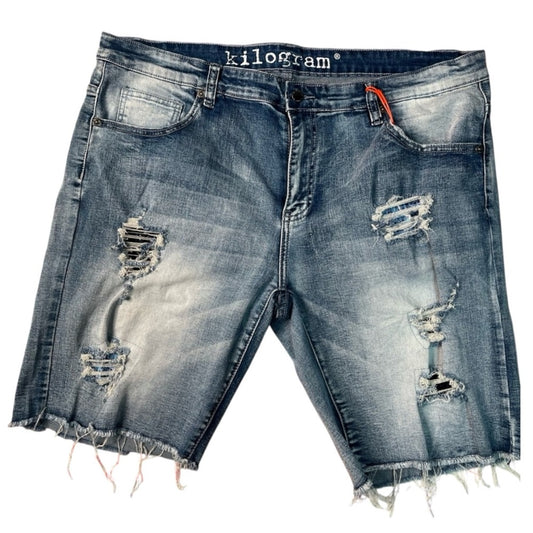Sz 42 kilogram denim ripped blue jean shorts