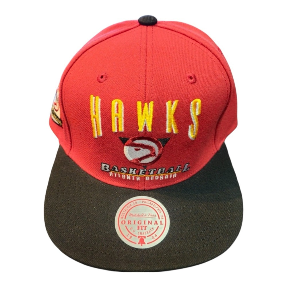 Mitchell & Ness Atlanta hawks Red and Black Hawks Basketball Cap