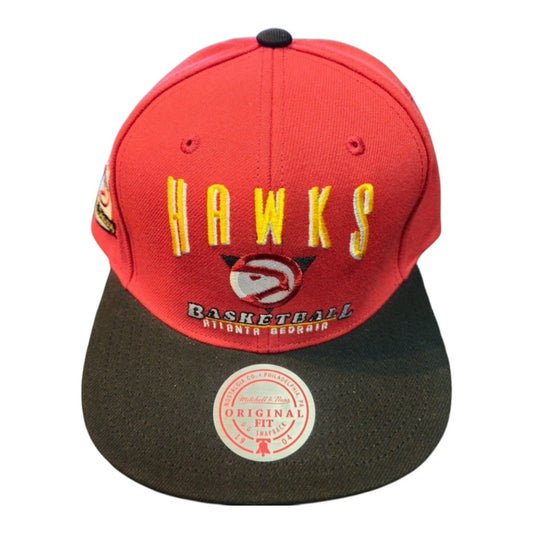 Mitchell & Ness Atlanta hawks Red and Black Hawks Basketball Cap