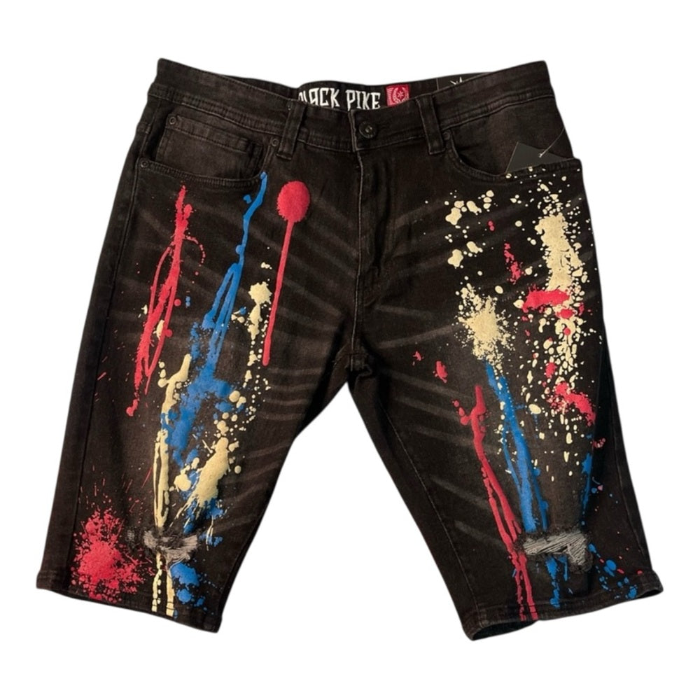 Sz various paint splash denim jean shorts