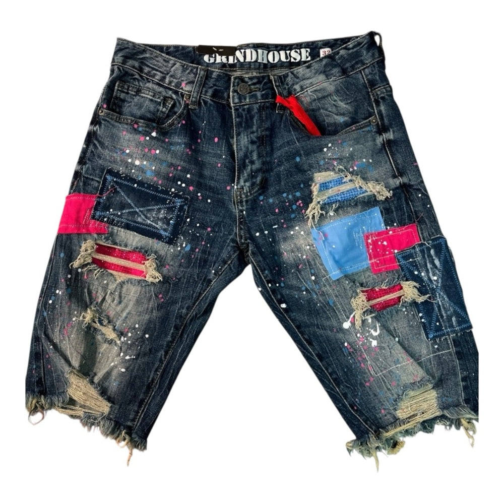 Sz 32 grid house jeans blue denim