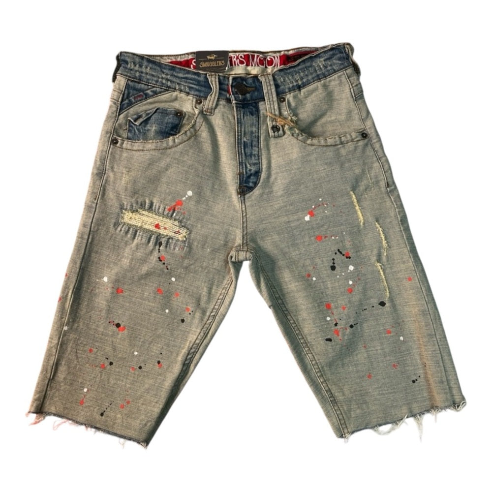Sz Various Paintsplash denim jean shorts