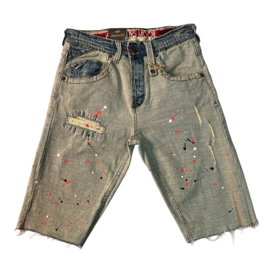 Sz Various Paintsplash denim jean shorts