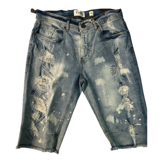 Ripped denim jean shorts Sz 32