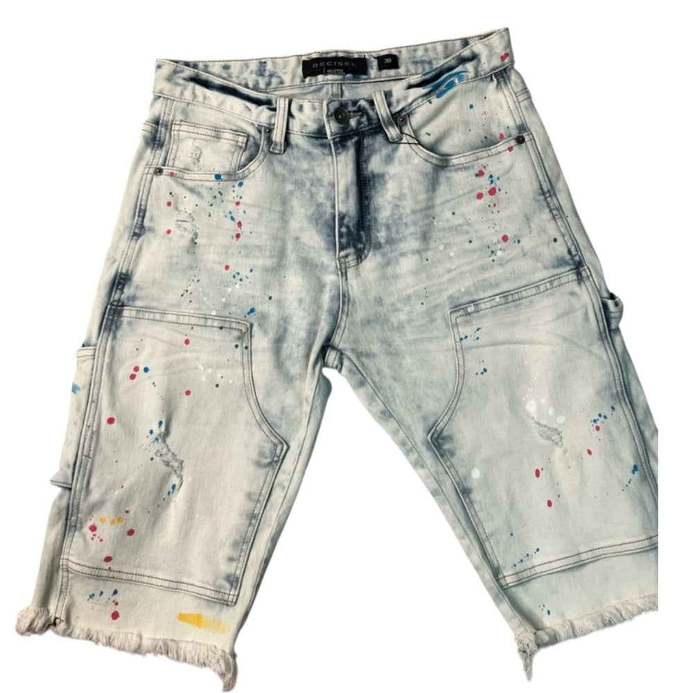 Sz 30 paint splash denim jean shorts