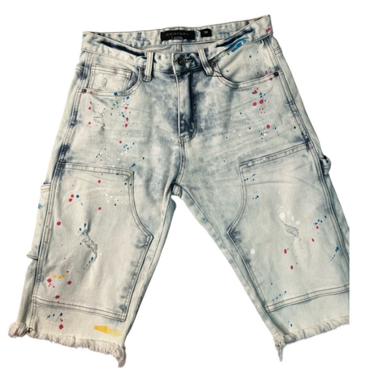 Sz 30 paint splash denim jean shorts