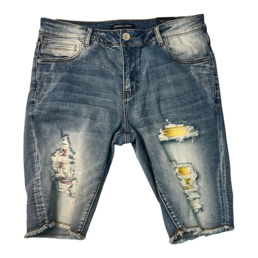 Sz 34 embellished ripped Jean muti colors shorts