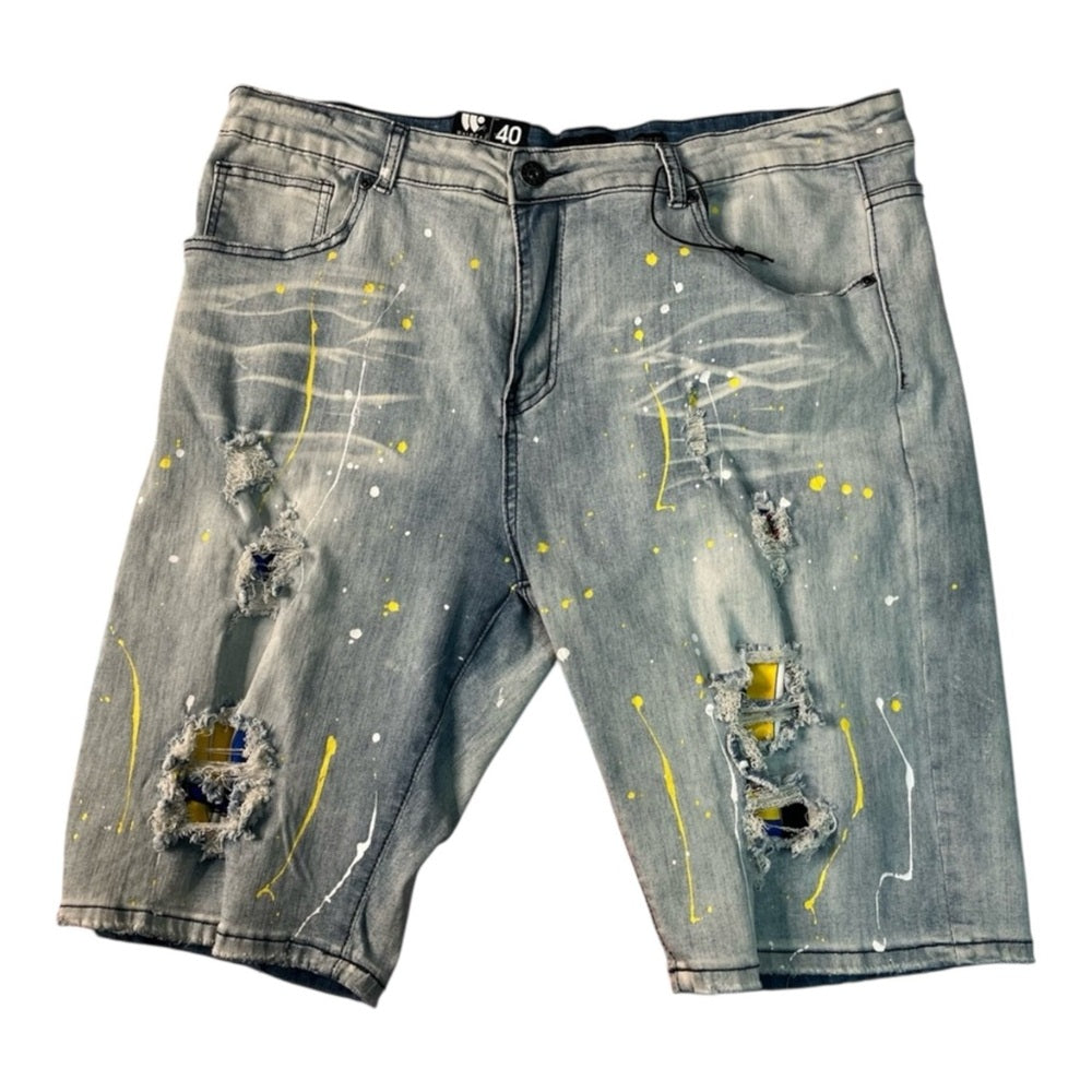 Sz 40 Paintsplash denim jean shorts