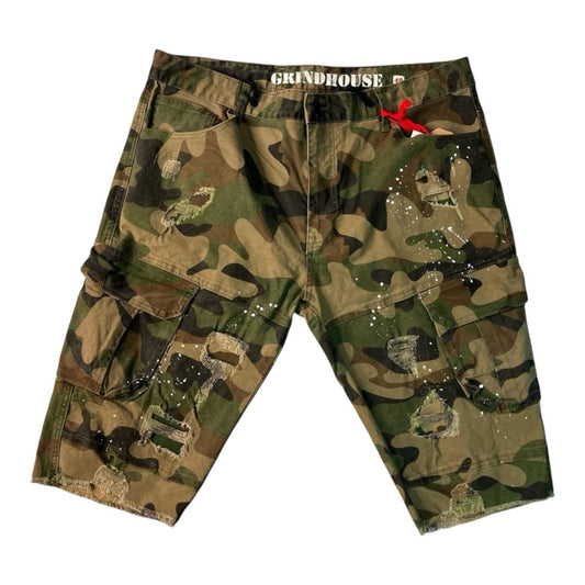 Sz various cargo camo splash shorts