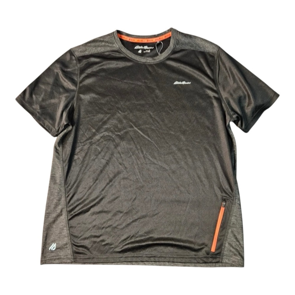 Eddie Bauer Men’s Knit Active Tee Size XL Color Black/Gray