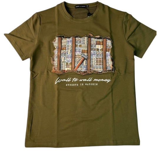 Wall to wall money graphic tee sz various