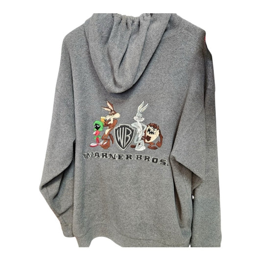 Warner Bros Looney Tunes Fleece Jacket Men’s Sz XL Gray Full Zip