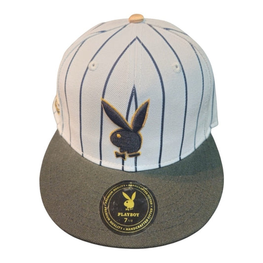 Sz 7 1/2 pin stripes bunny fitted cap