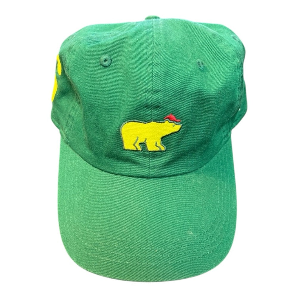 Green Cap with Bear Embroidery one size fits all