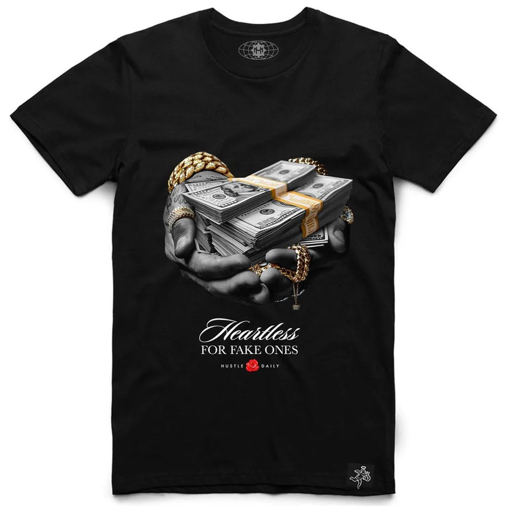 Sz M heartless cash hands Black Graphic T-Shirt