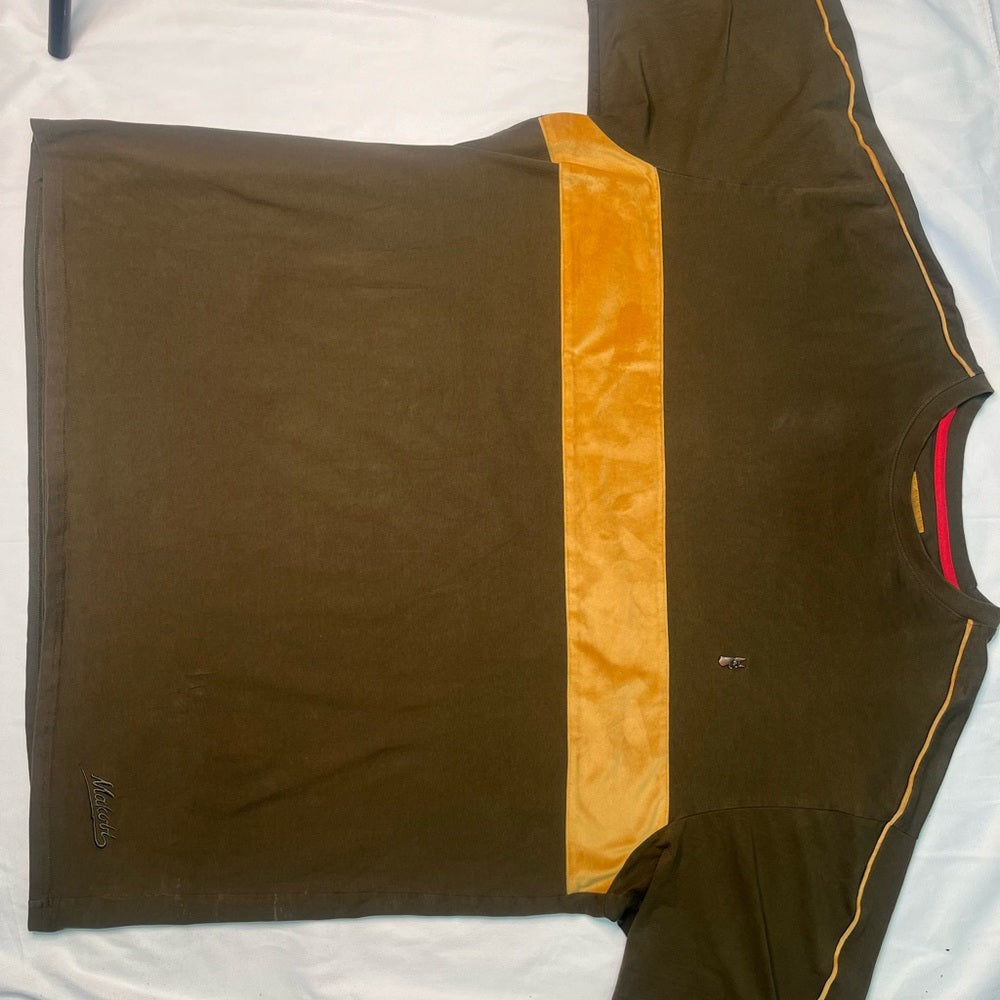 Sz 3XL  M308 MAKOBI CORE TEE W/ CONTRAST VELVET- OLIVE