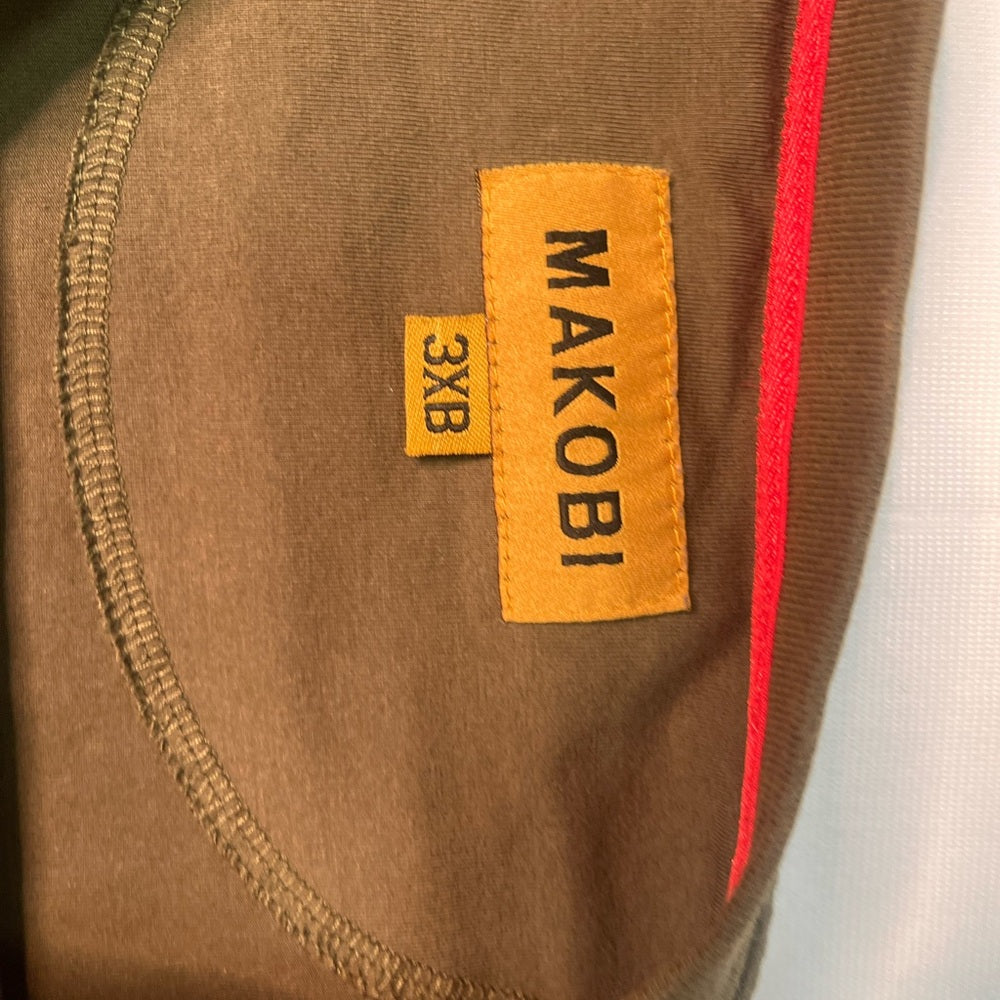 Sz 3XL  M308 MAKOBI CORE TEE W/ CONTRAST VELVET- OLIVE
