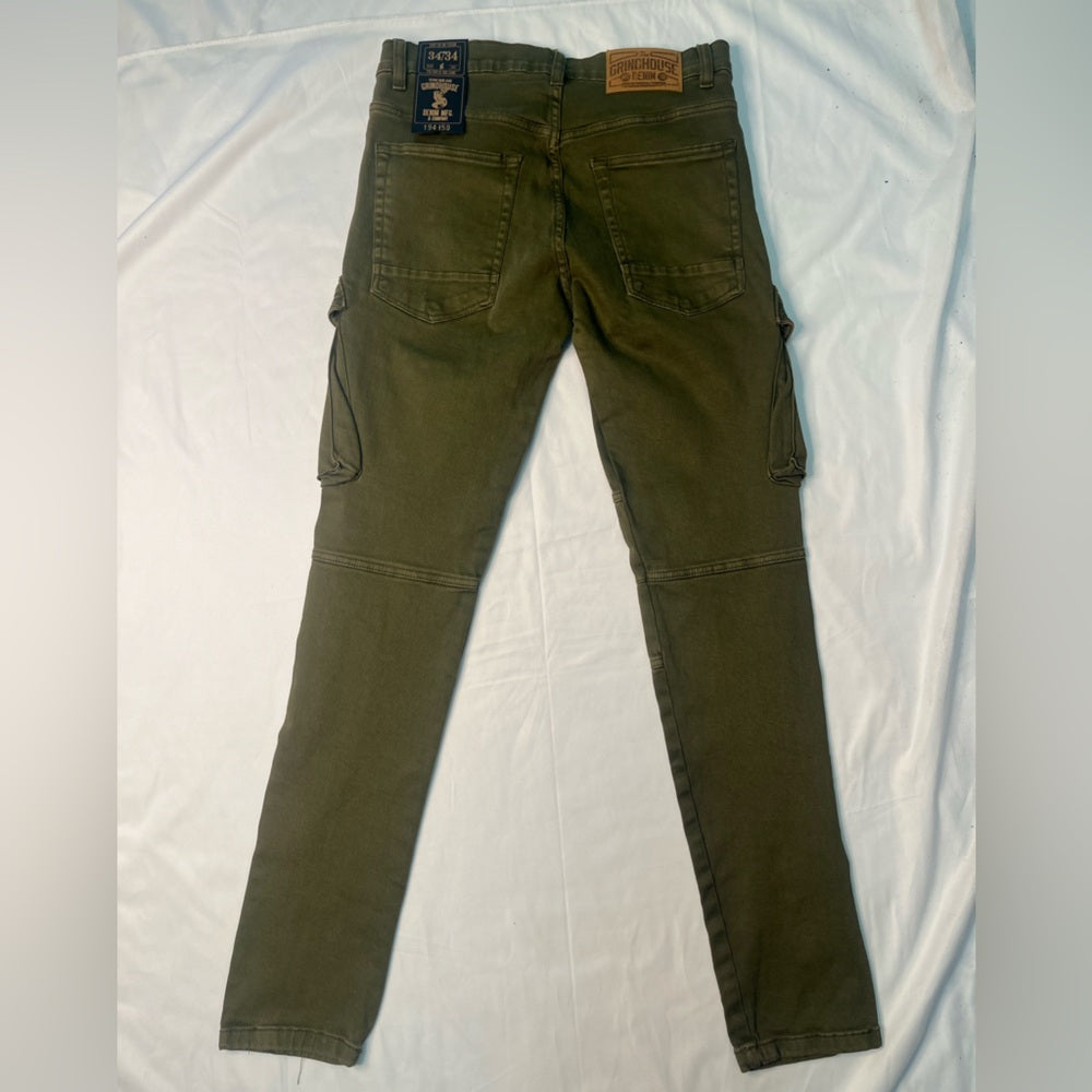Sz various Olive Green Cargo style pocket jeans