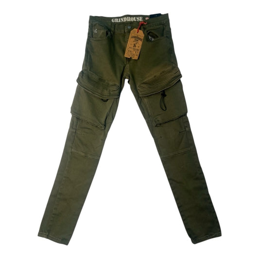 Sz various Olive Green Cargo style pocket jeans
