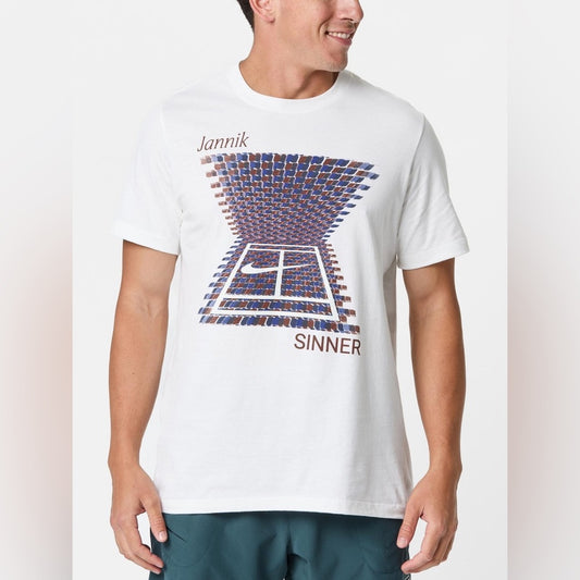 Nike Graphic Tee in White with Bold Blue and Red Design