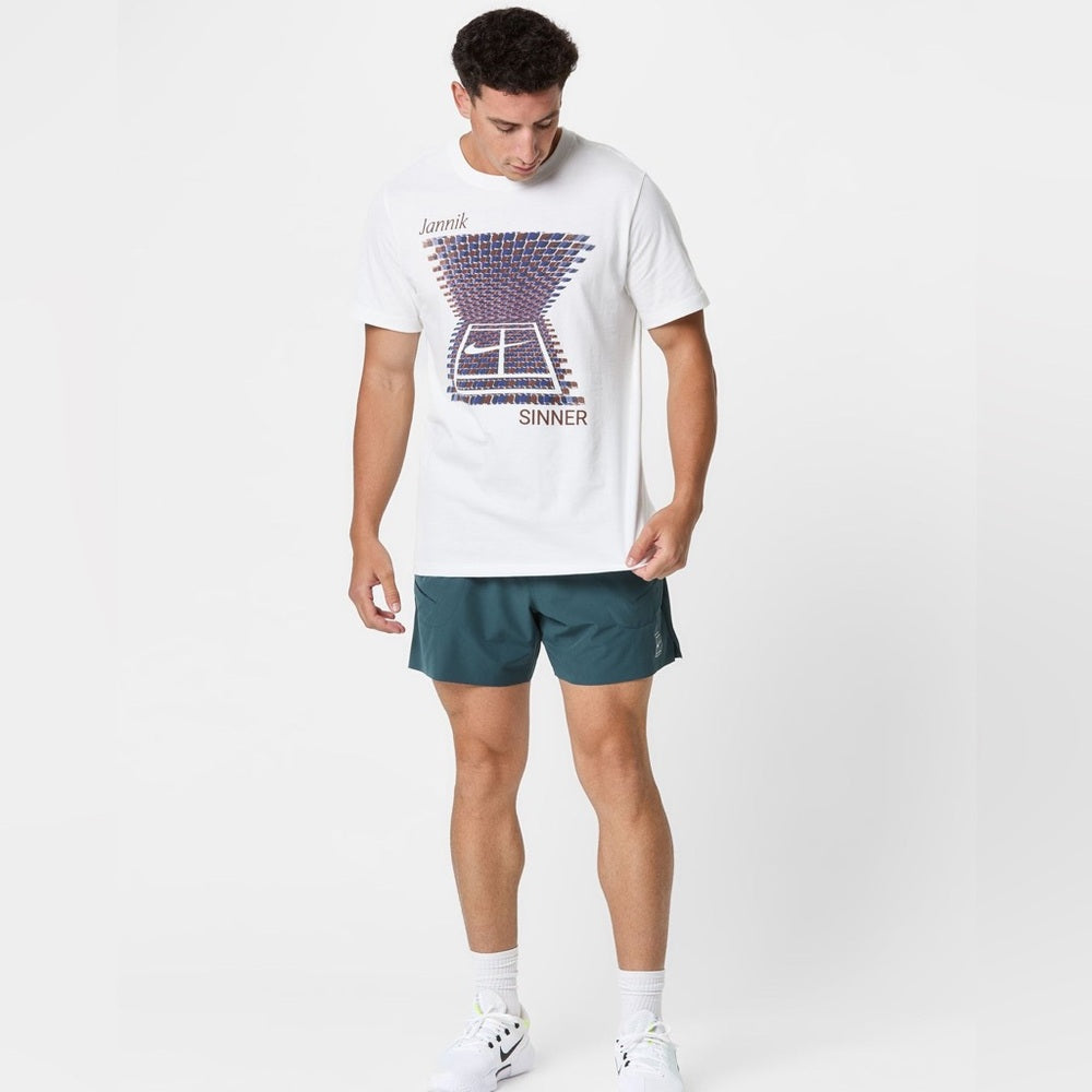 Nike Graphic Tee in White with Bold Blue and Red Design