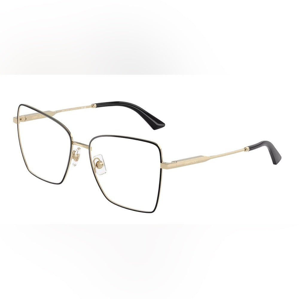 Jimmy Choo Gold and Black Square Chic Glasses