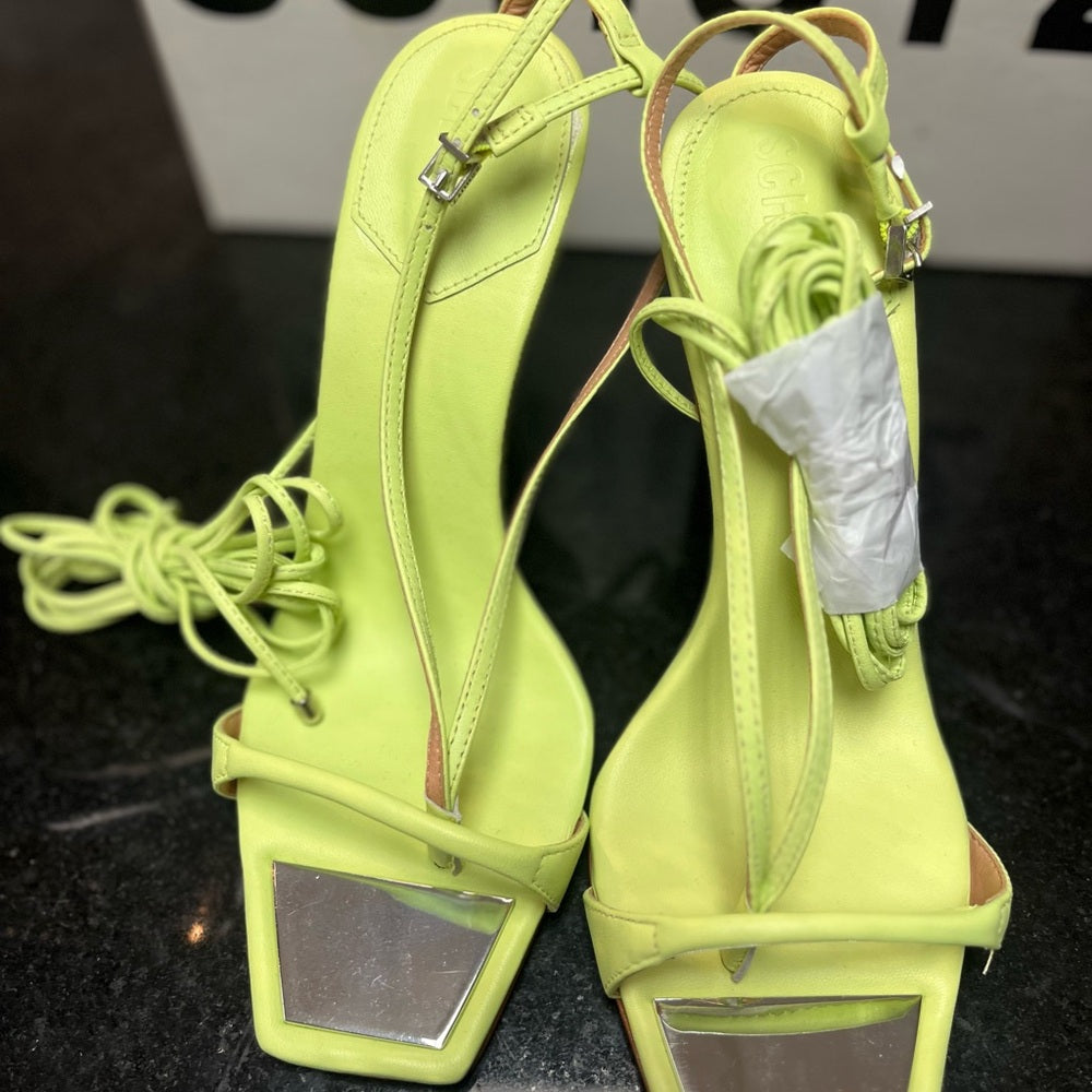 Chic Neon Yellow Strappy Heels