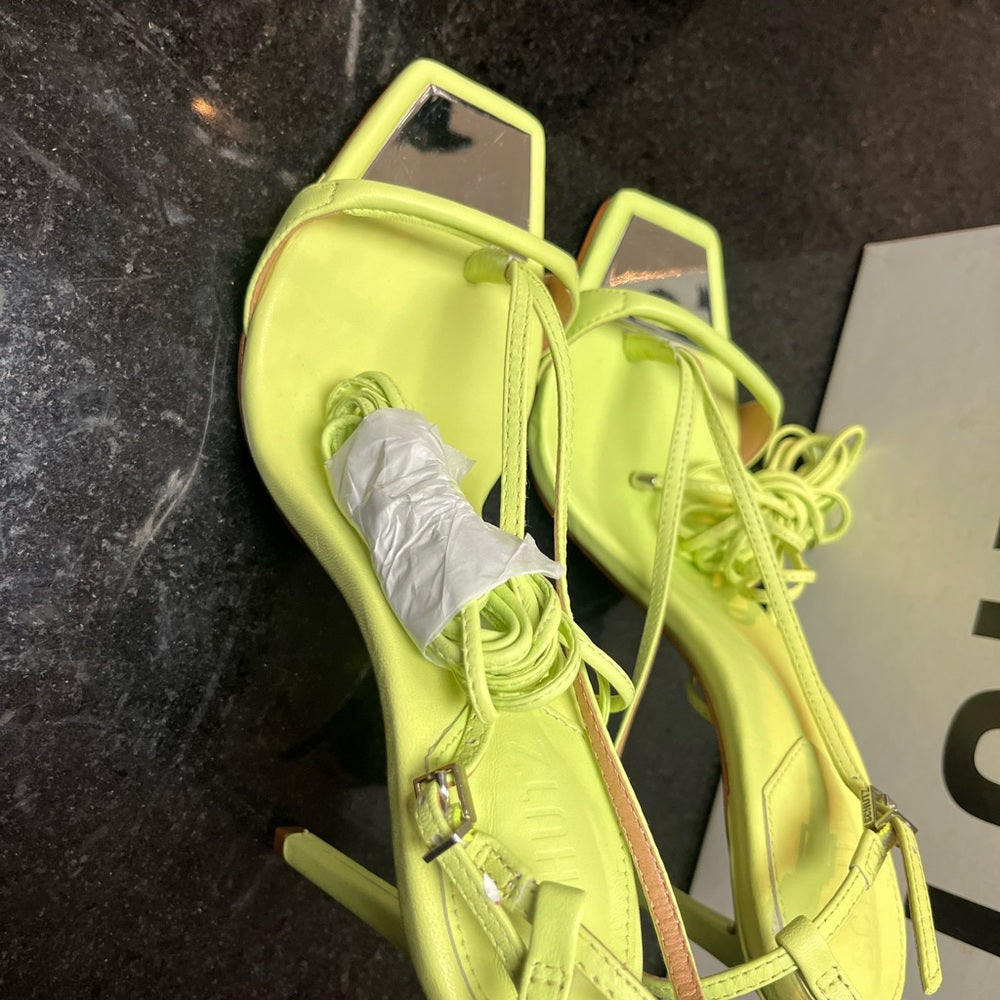 Chic Neon Yellow Strappy Heels