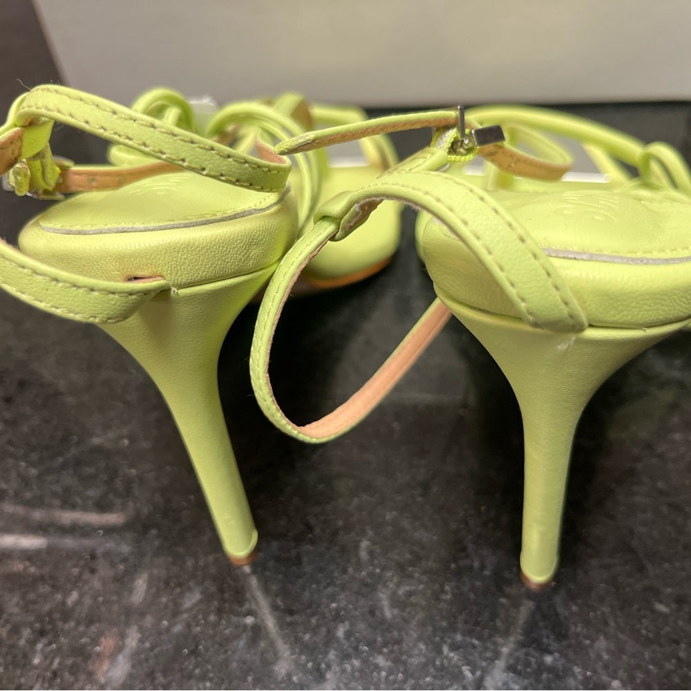 Chic Neon Yellow Strappy Heels